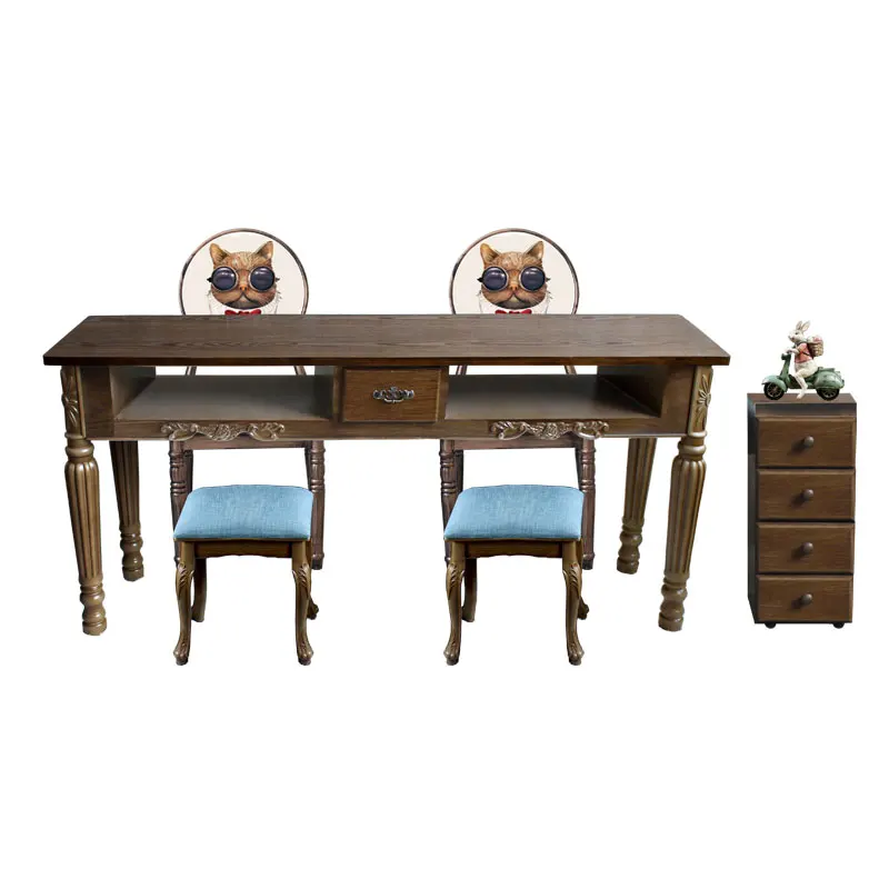 

Nail table single person natural wood nail table and chair set