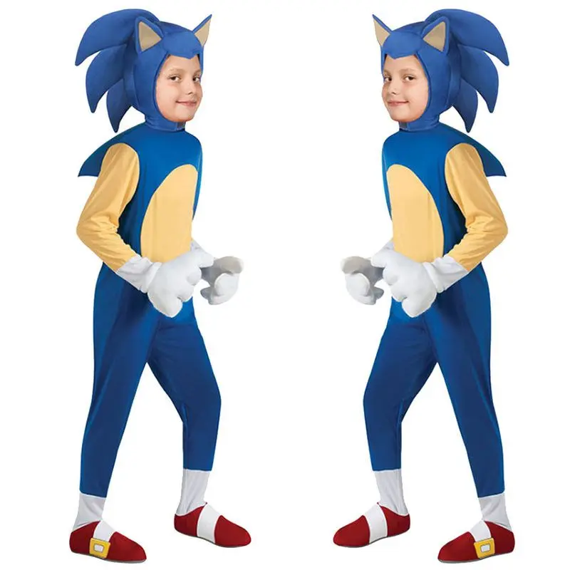 

Костюм для выступления на Хэллоуин, наряд для маленького мальчика Super Sonic, сценический костюм, женская этническая одежда