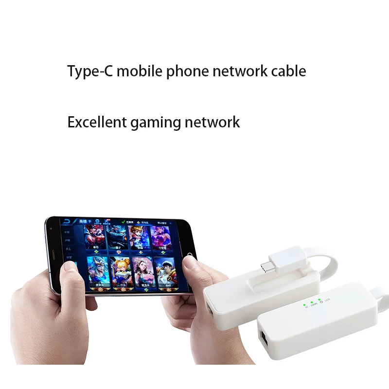 Cabo de Extensão LAN USB 3.0, Tipo-C para Placa de Rede Ethernet, Gigabit, Adaptador LAN RJ45, Conversor de Interface de Cabo de Rede