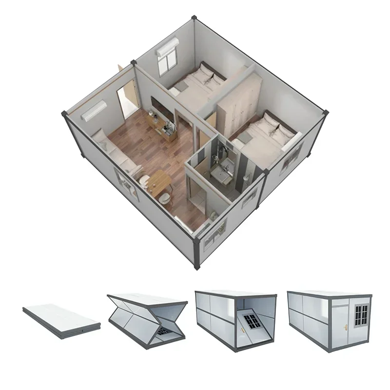 20ft Sandwich Panel Worker Room Flat Pack Flatpack House Prefabricated Folding Foldable Container House