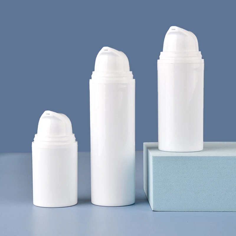 Refillable Lotion Bottles White Pump Bottle Vacuum Toiletries Container Empty Plastic Cosmetic Bottle Travel Essentials