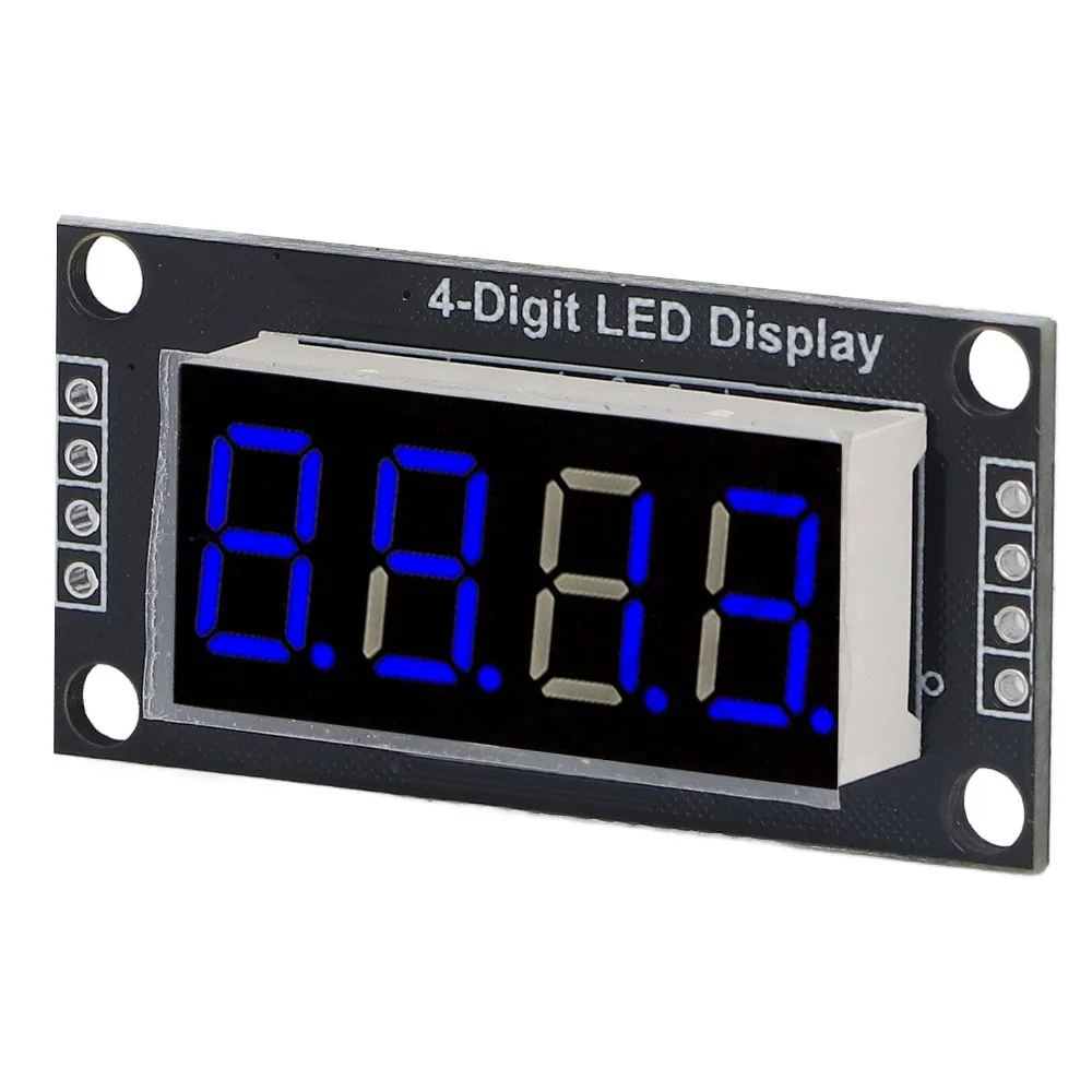 0.36 Inch Digital Tube Display Module 4 Digit 7 Segment with Pin Header LED Segment Display TM1637 Drive Chip Blue