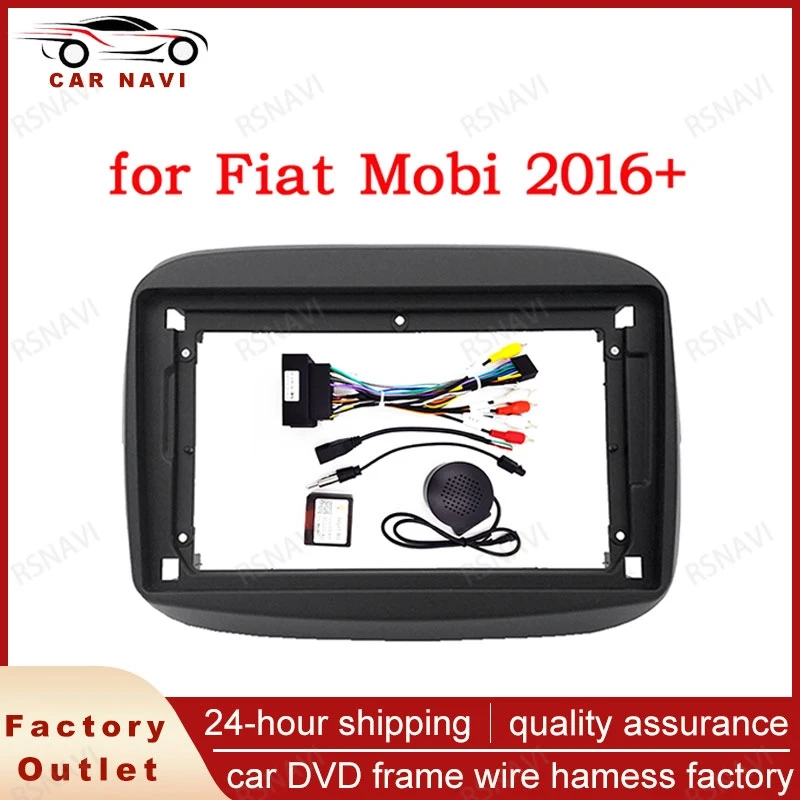 

2 Din Автомобильная видеопанель для Fiat Mobi 2016 + панельный проигрыватель аудио стерео рамка Комплект для крепления приборной панели 9 дюймов