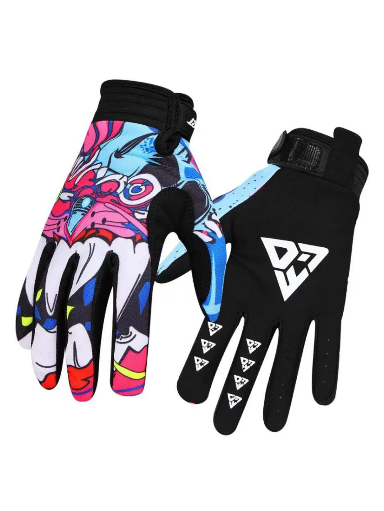 1 pair of featured Chinese dragon pattern 2 colors riding dirt bike outdoor sports long finger gloves