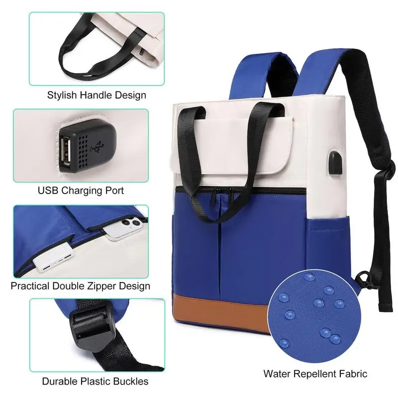 Laptop Backpack School Bag With USB Charging Port College Backpack Computer Bag Casual Rucksack For College Sports Work Travel