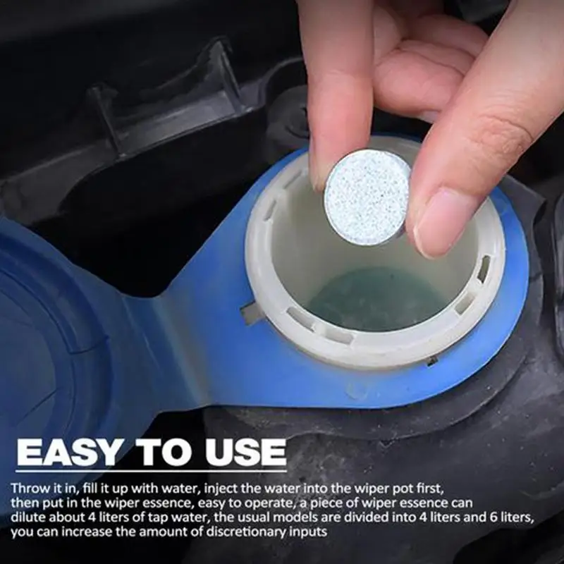 Washer Fluid Tablets Solid Effervescent Tablets Multipurpose Windshield Washer Tablets Cleaning Tablets for Car Wind