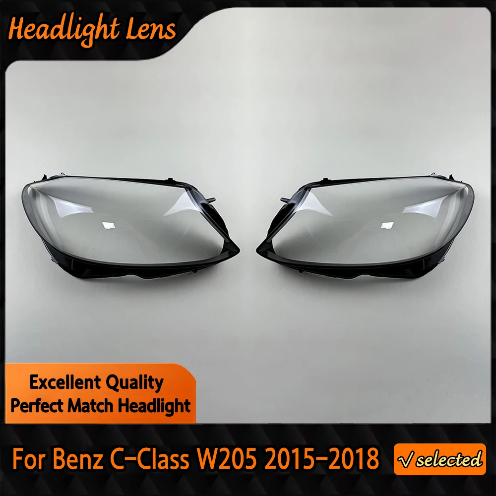 

Headlight Lens Cover For Benz C-Class W205 C180 C200 C260L C280 C300 2015 2016 2017 2018 Plexiglass Transparent Lampshade Shell