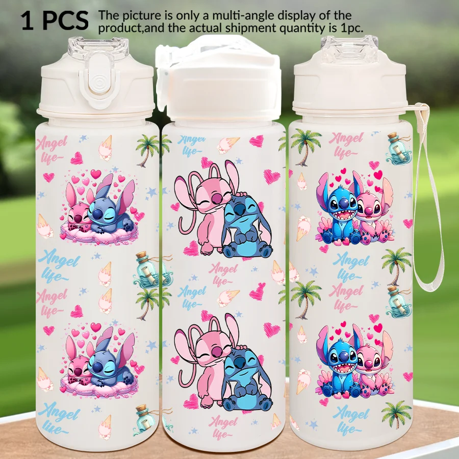 1 pezzo Disney Stitch Angel stampato 23-32 once bottiglia d'acqua multi-plastica tazza d'acqua sportiva portatile regalo di compleanno