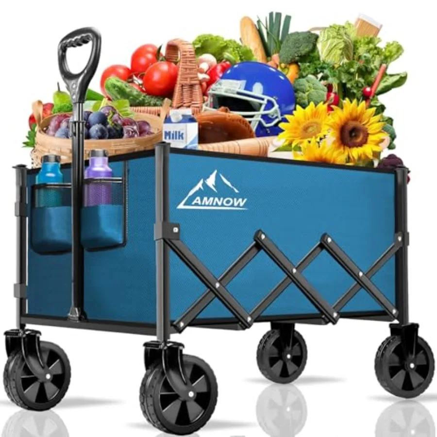 

Складная тележка-вагончик 350 фунтов, большая универсальная тележка с внедорожными колесами, для перевозки продуктов и грузов