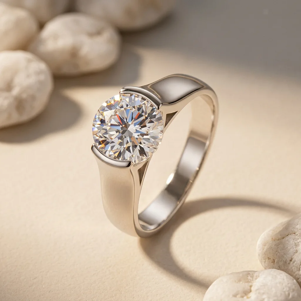 BOCAI New S925 Pure Silver Jewelry Simple and Fashionable Inlaid With Moissanite Engagement Ring Women's Selected Gift