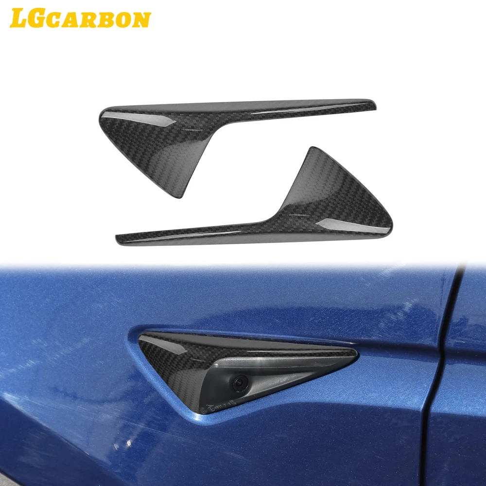 

LGcarbon For Tesla Model X Side Camera Protection Cover Carbon Fiber Fender Trim Cover Car Modification Accessories