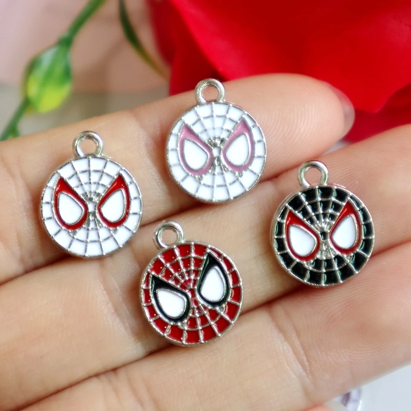 10PCS Spider Man Avatar Alloy Pendant Cartoon Anime Metal Charms DIY Necklace Bracelet Earrings Keychain Decoration Accessories