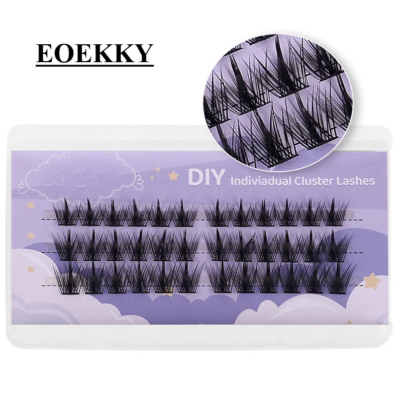 EOEKKY-pestañas postizas con orejas de gato voladoras oblicuas, 10 filas de espigas, suministros de pestañas de trigo, gran capacidad, corbata de zorro, nuevo