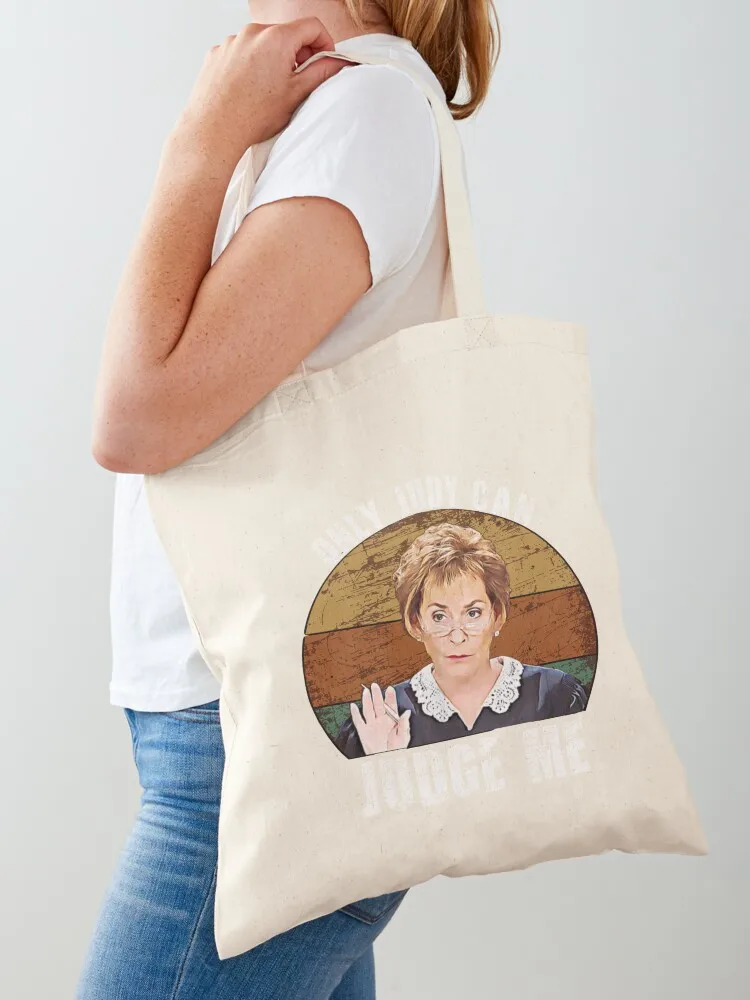 

Only Judy Can Judge Me Funny Retro Tote Bag shopping bag logo Canvas Women's beach bags Portable shopping bag
