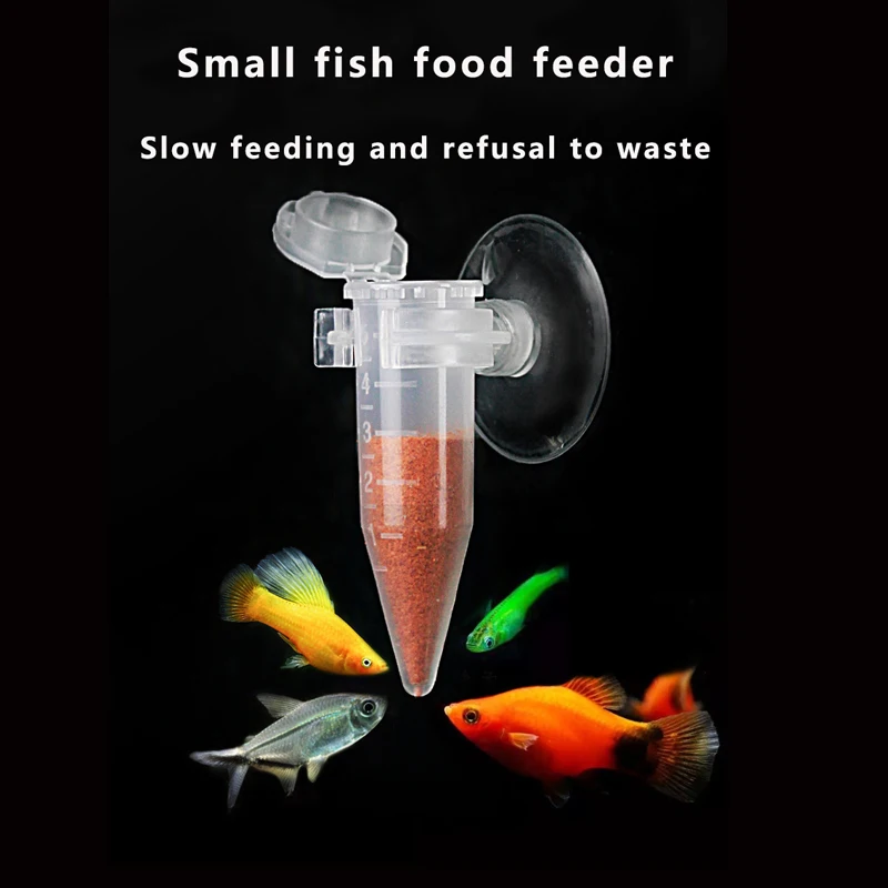 5 Pcs/1Pack Aquarium Cone Feeder Automatic Fish Feeder Brine Shrimp Food Feeding Cup with Suction Cup