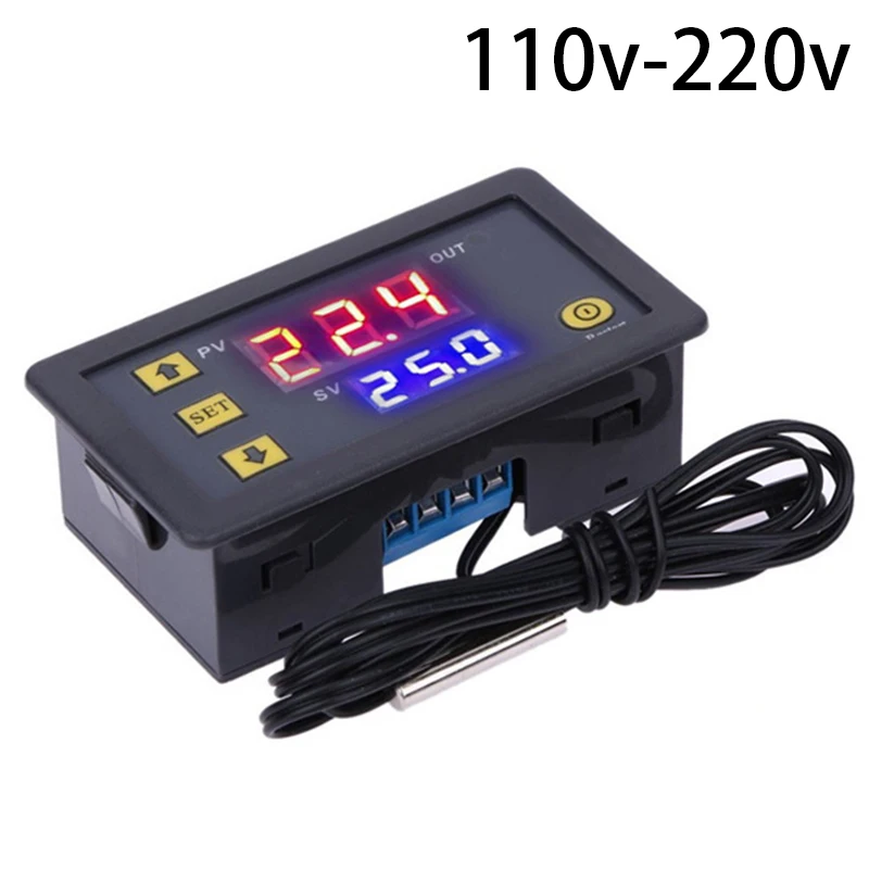 

12V/24V/110V-220V 20A Digital Temperature Controller Thermostats Switch Assembly Attachment Cool Heat Kit Regulator Relay