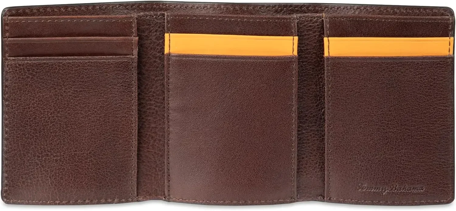 

Мужской кошелек-портмоне из натуральной кожи с отделениями для карт и денежным отделением