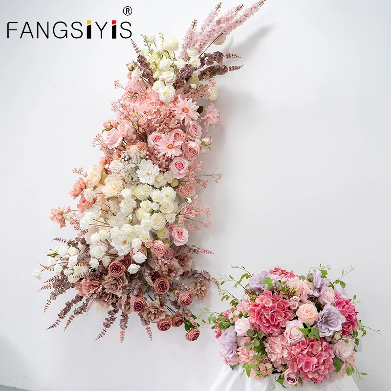 

Customize Artificial Flower Arrangement Pink Orchid Flower Row Wedding Arch Backdrop Decor Wall Window Party Event Stage Layout