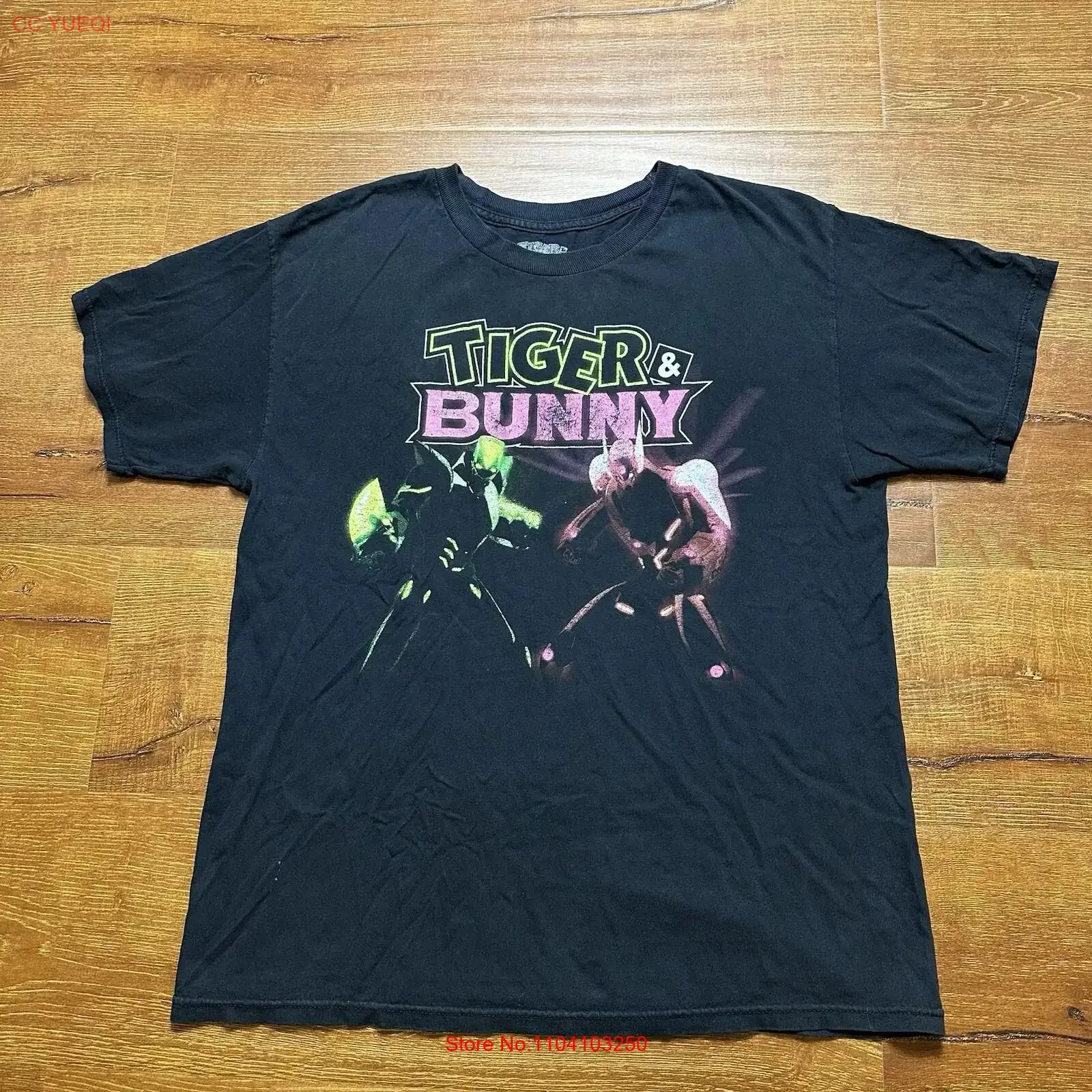Vintage Tiger Bunny T Shirt Mens L Black Anime Magna Y2K Alt City VTG vintage Washed Soft Casual Unisex Versatile Slightly