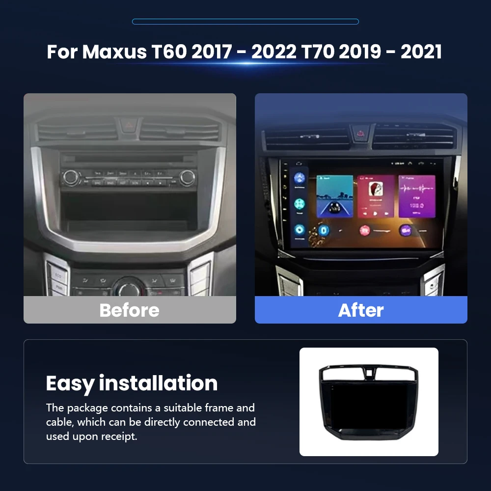 Android 16 Car Radio Carplay Auto For Maxus T60 2017 - 2022 T70 2019 - 2021 Navigation WIFI+4G BT Video Player Stereo Multimedia
