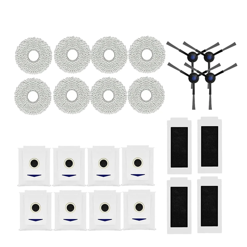 24 peças para ecovacs t30 omni/t30 pro omni/eeedi m12 pro +/t30 max robô vácuo ultra durável Accessories-A77G