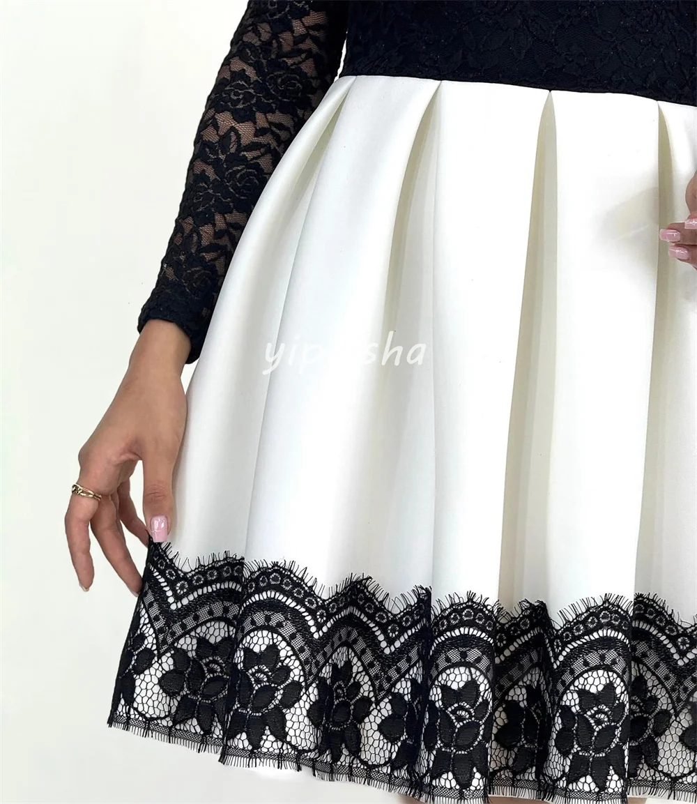 Custom Formal Lace A-line Dresses - Bespoke Occasion Wear - alternate angle