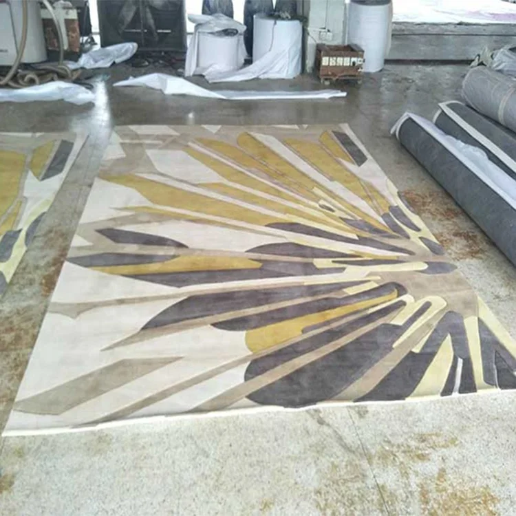 Beautifully Designed Handmade Custom Made Geometric Wool Carpet