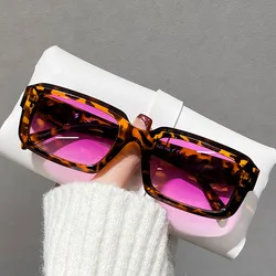 Fashion Rectangle Sunglasses Women For Men 2024 Luxury Brand Designer Sun Glasses Vintage Punk Popular Pink Eyeglasses UV400