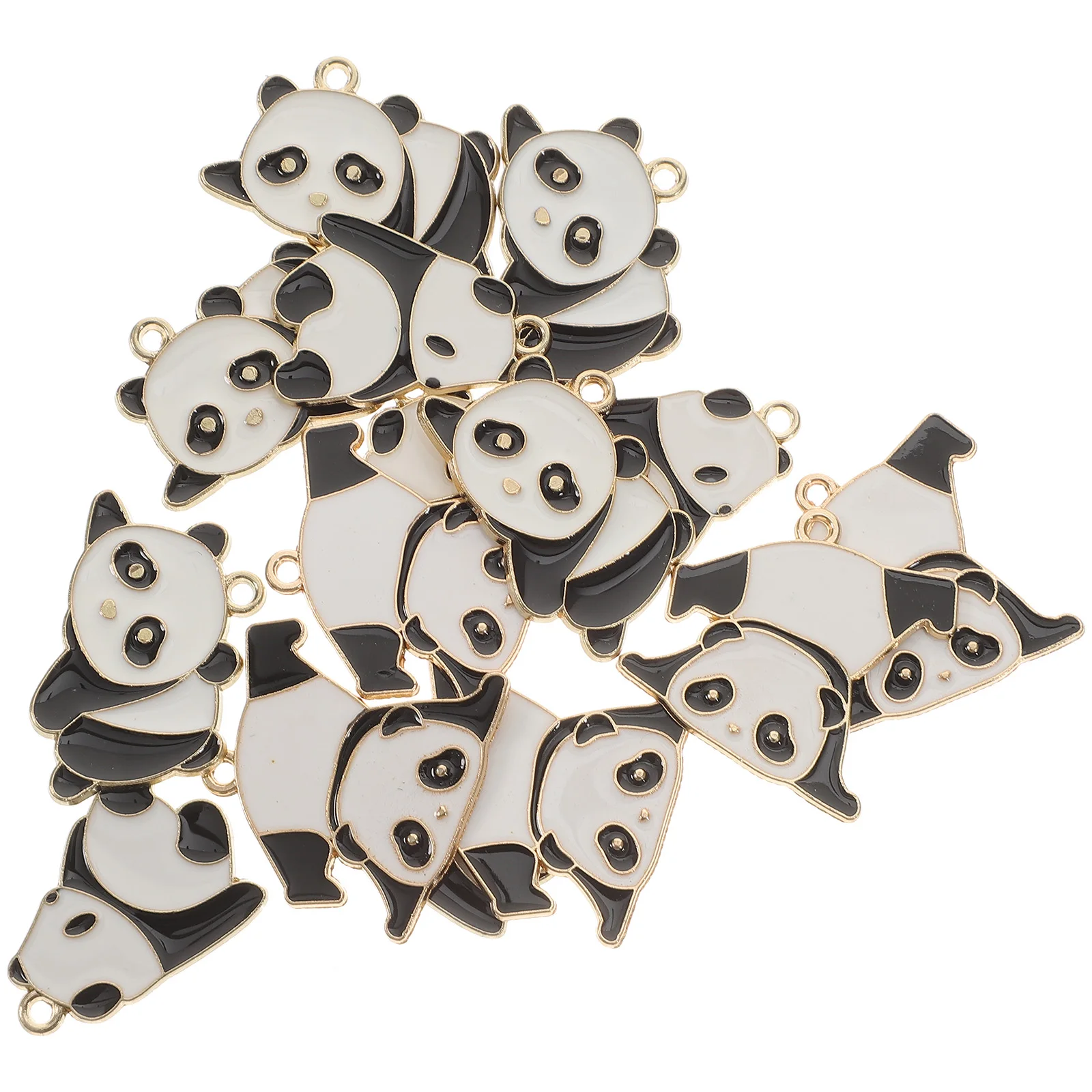 

15pcs Panda Shaped Ornaments for Diy Necklace Pendants Bracelet Earrings Accessories Adorable Charm Decorations Multicolor