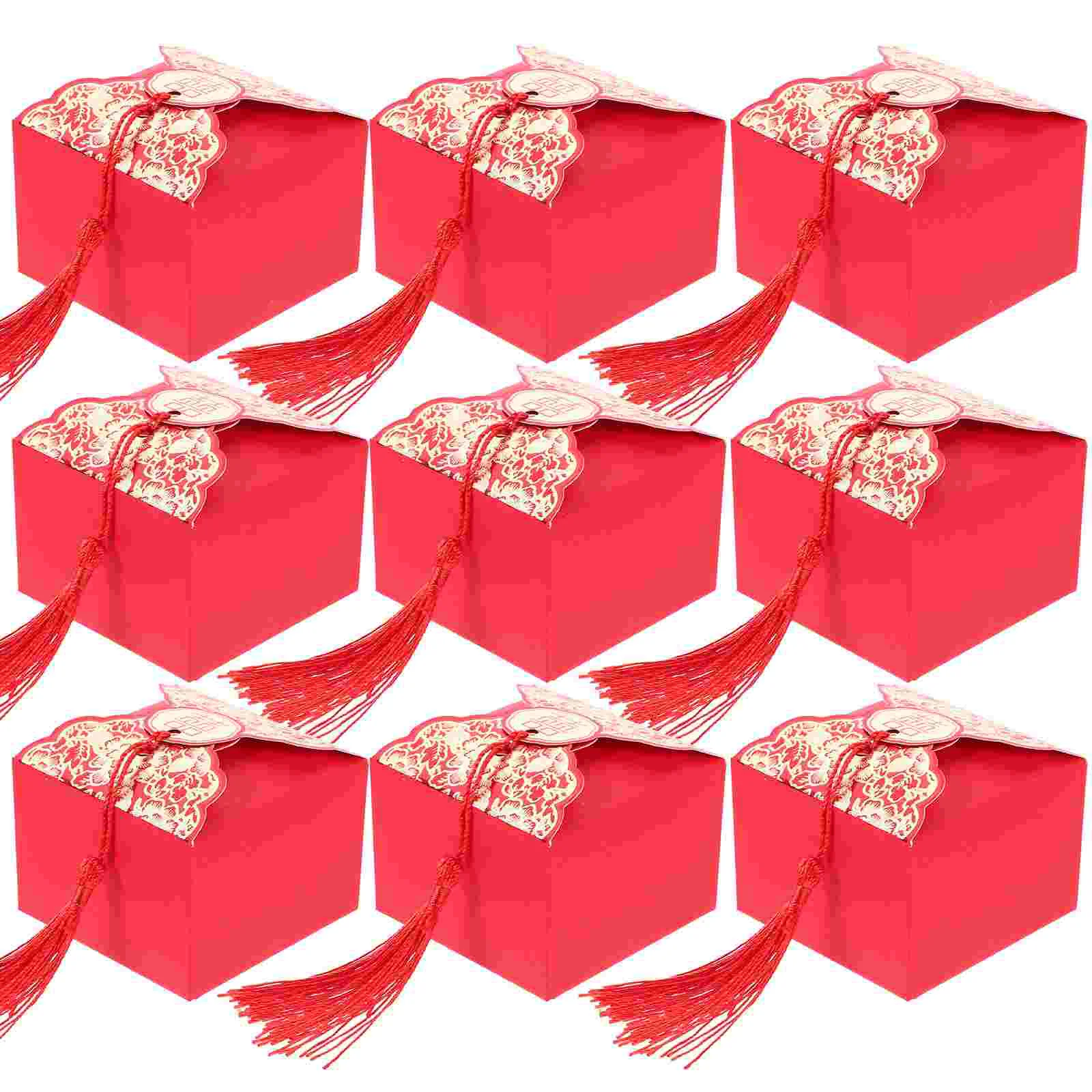 20 Pcs Favors Gift Box Wedding Decorations for Ceremony Paper Case Red Candy Storage Chinoiserie