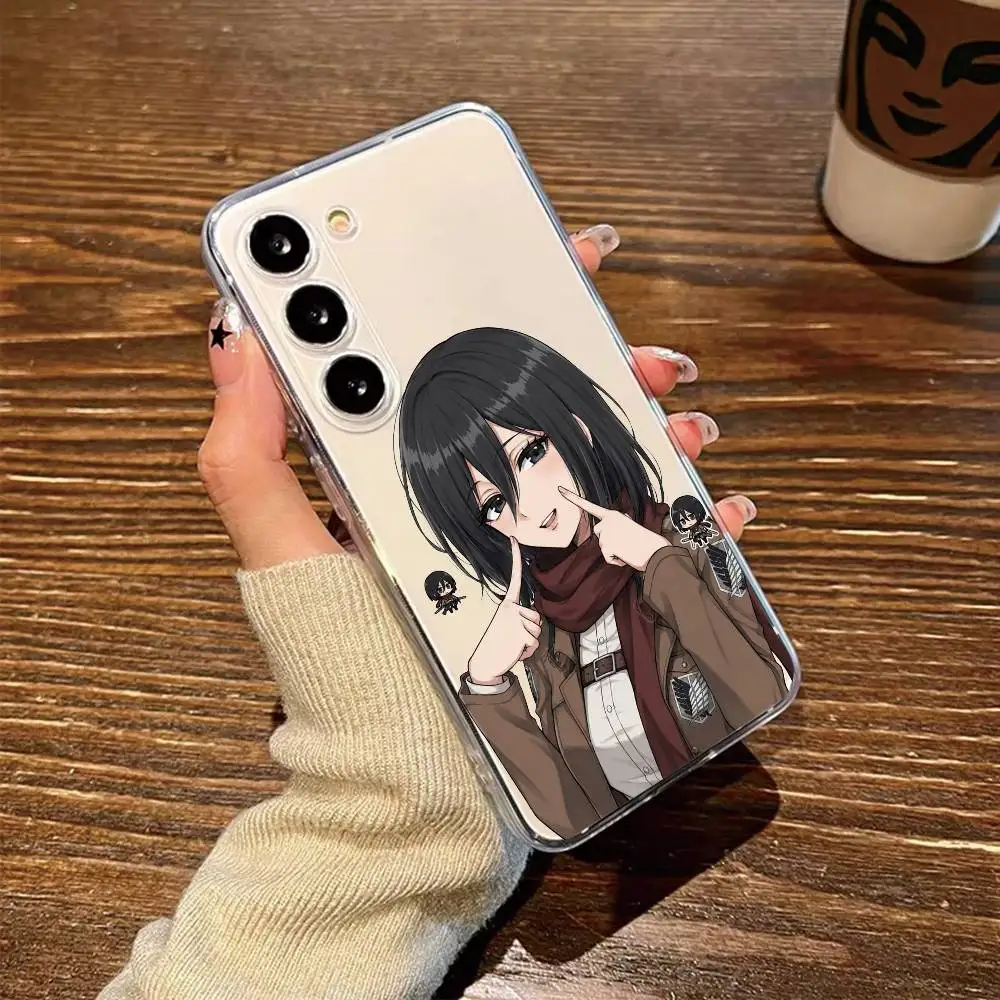 Attack on Titan Mikasa Ackerman Phone Case For SamsungA10,12,20,21S,30,31,40,50,51,52,70,71 Transparent Cover