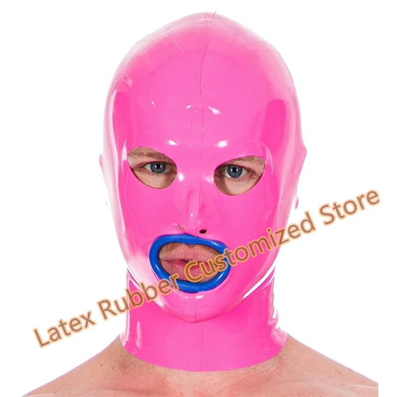 

Латексный капюшон с отверстием для рта, резиновая маска для фетиш-клубов