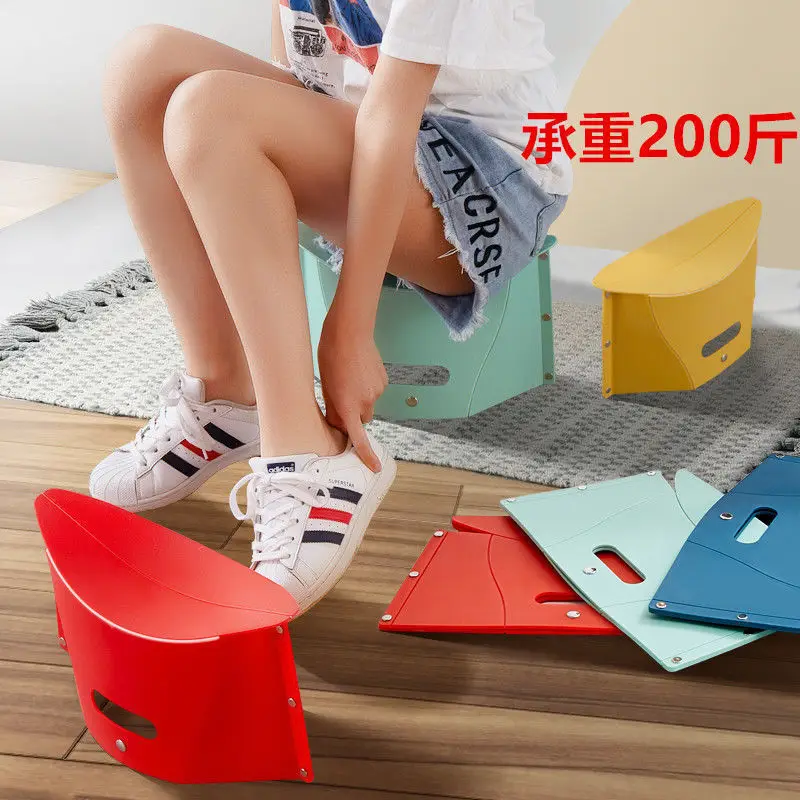 Brief Space-saving Bright-colored Simple Design Collapsible Portable Stool for Camping Storage Stool Storage Stool Folding Chair