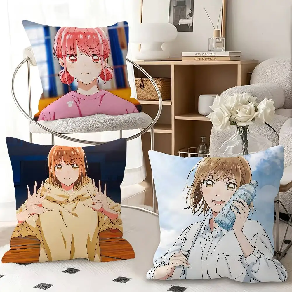 1pc Blue Box Pillow Case Fashion Square Pillowcase Bedroom Sofa Room Ins Decoration Leisure