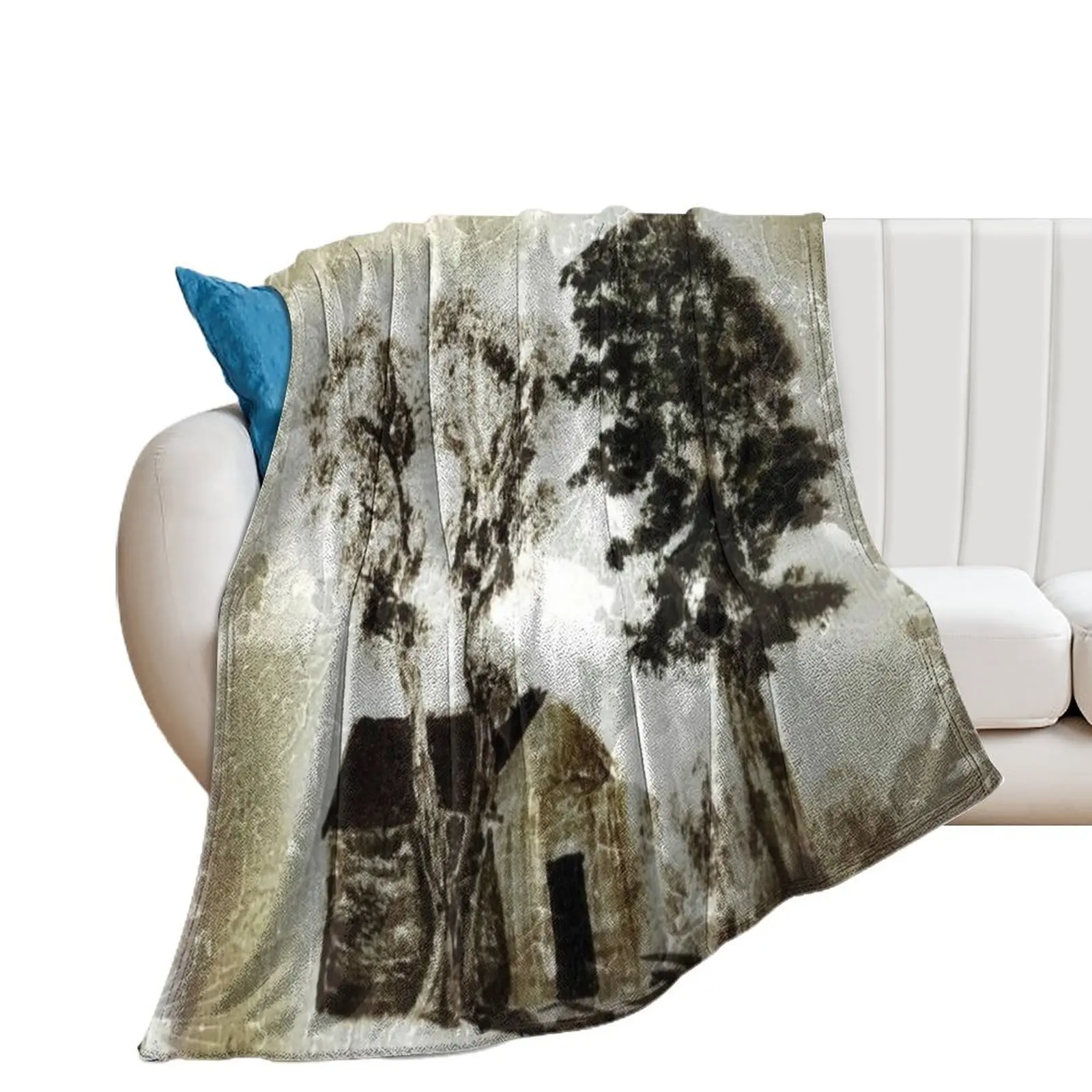 

corncrib, two trees Throw Blanket Sofas Bed covers Blankets