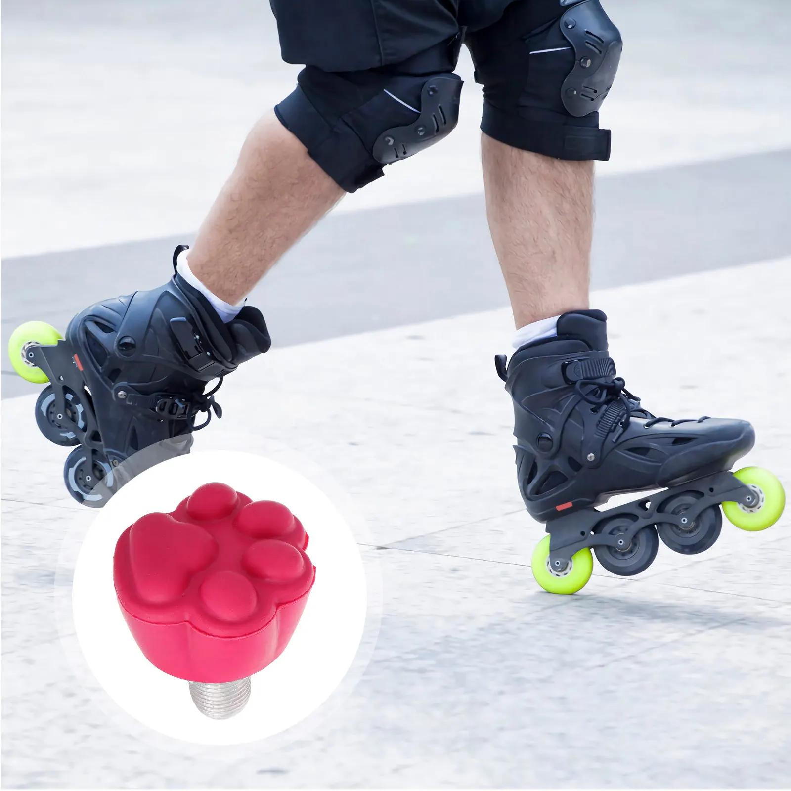 

2 шт. резиновых наконечников для роликовых коньков: улучшенная стабильность, тормозной блок, стопор для коньков для использования в помещении и на улице, сменные запчасти для коньков