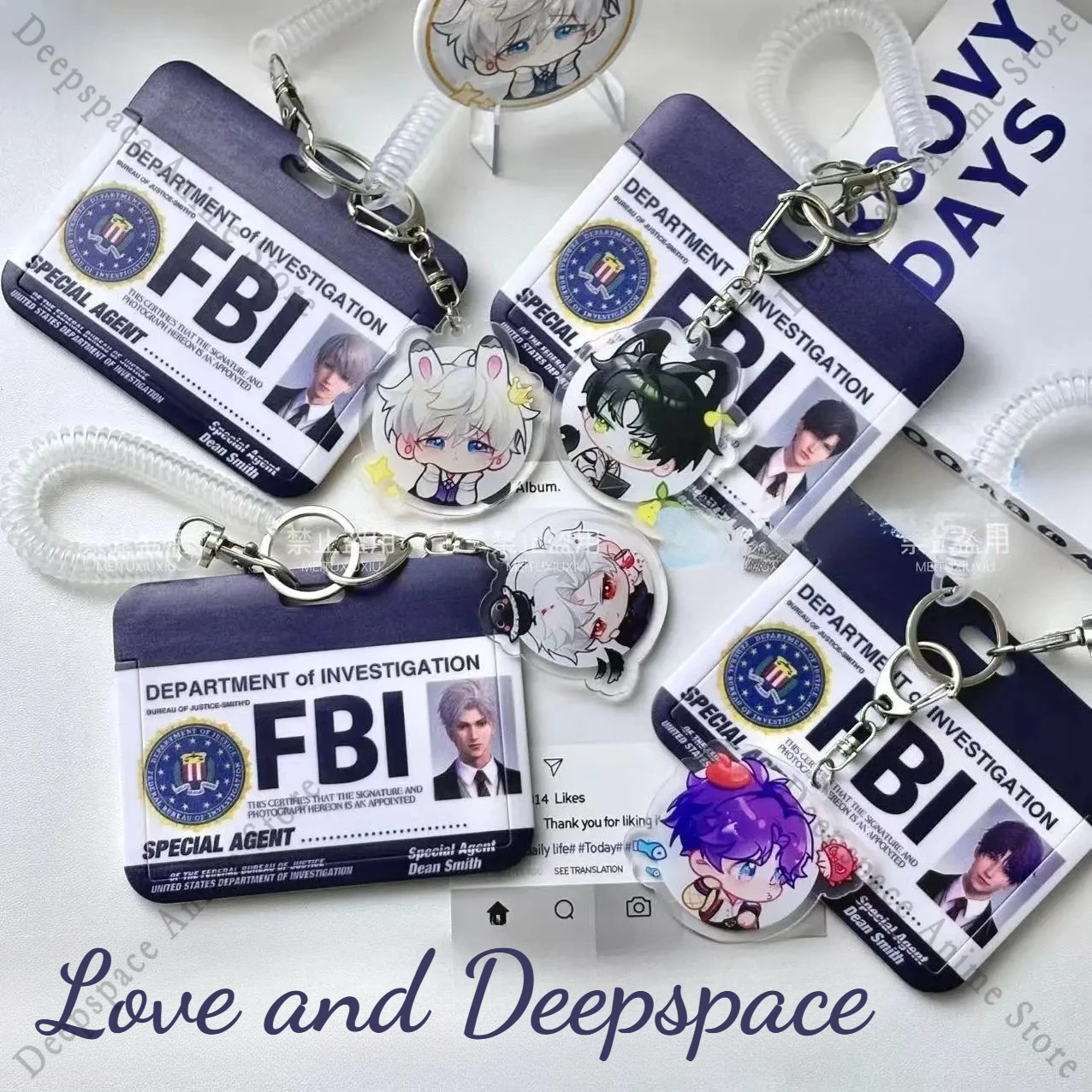 

3 Inches Love and Deepspace Sylus Xavier Zayne Rafayel Game ID Card Case Creative Anime Peripheral Pendant Backpack Keychain NEW