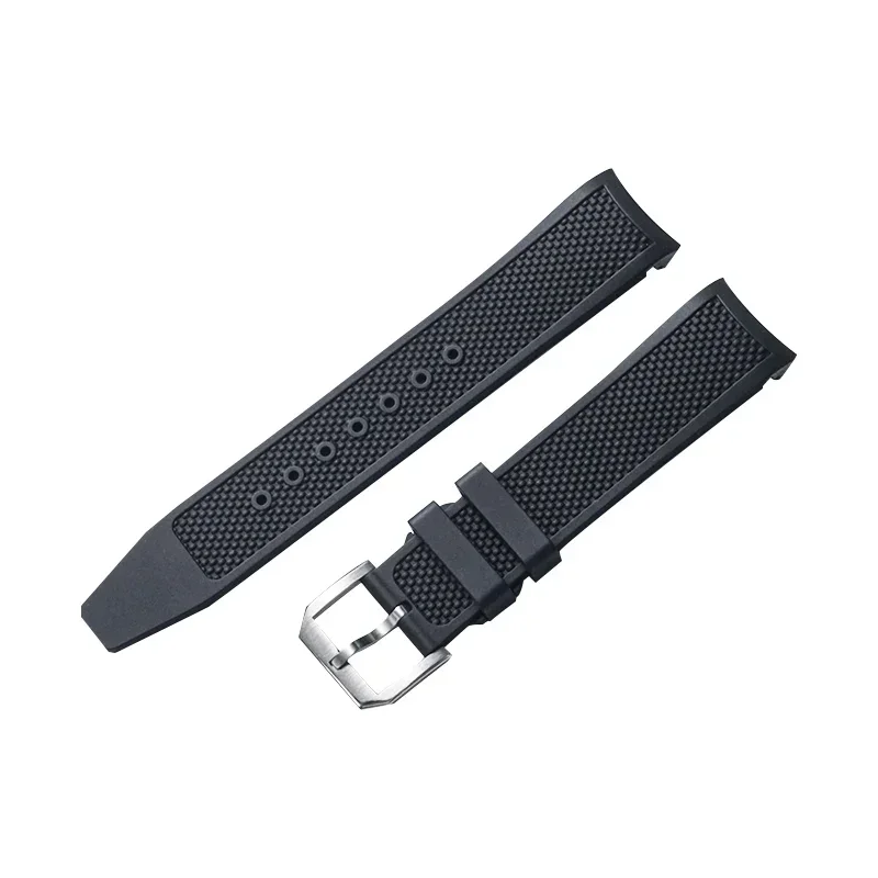 Fluororubber FKM Watch Strap 20mm For IWC Portuguese series chronograph watch Men Waterproof Stainless steel head