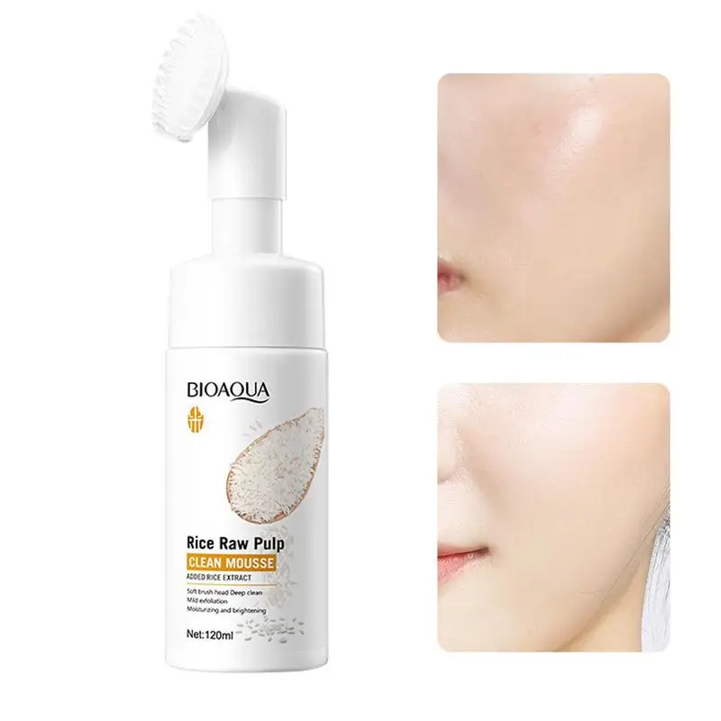 Rice Raw Pulp Face Wash Deep Cleaning Hydrating Cleanser Oil Control Facial Cleansing Brighten Complexion For Women Men SkinCare