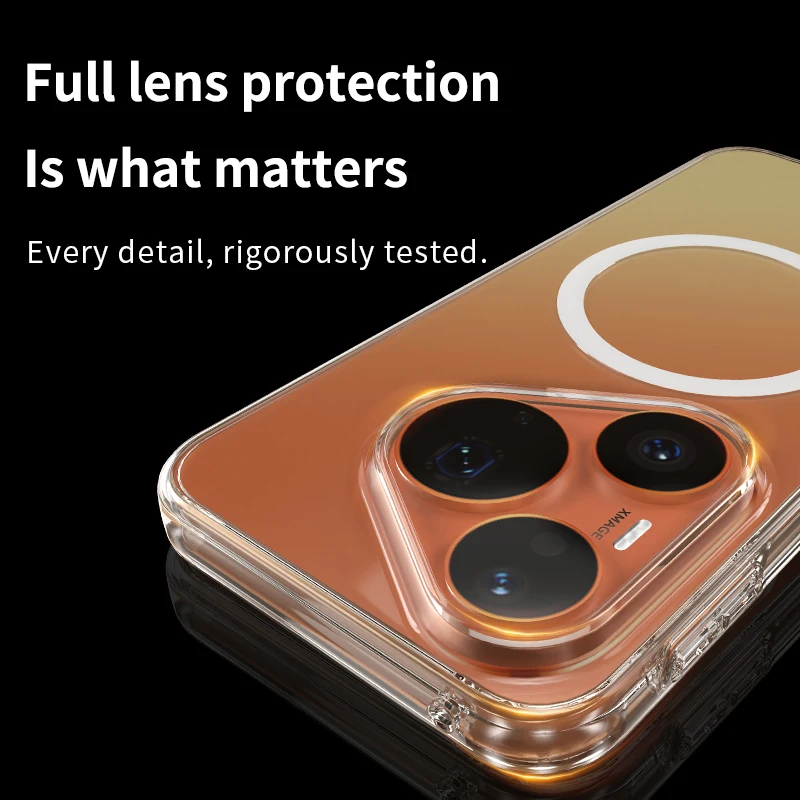 Etui Magnetyczne Przezroczyste Nieżółknące Przyjazne dla Skóry Ochrona Ekranu i Obiektywu Miękka Obudowa dla Huawei Pura 90 Pro Max i Pura 90 Pro — zdjęcie produktu 5