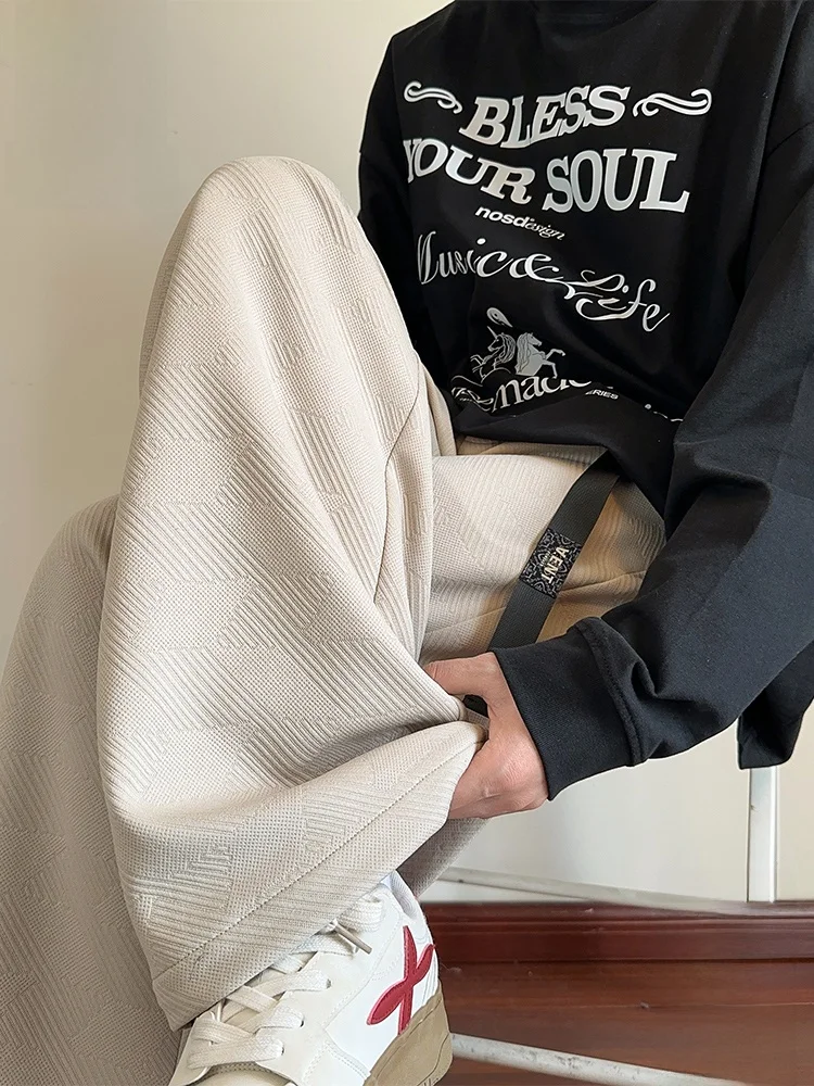 

PaulFrank Heavyweight Bent Knife Pants Men's Autumn Trendy Loose American Straight Leg Sport Trousers Casual Straight Pants