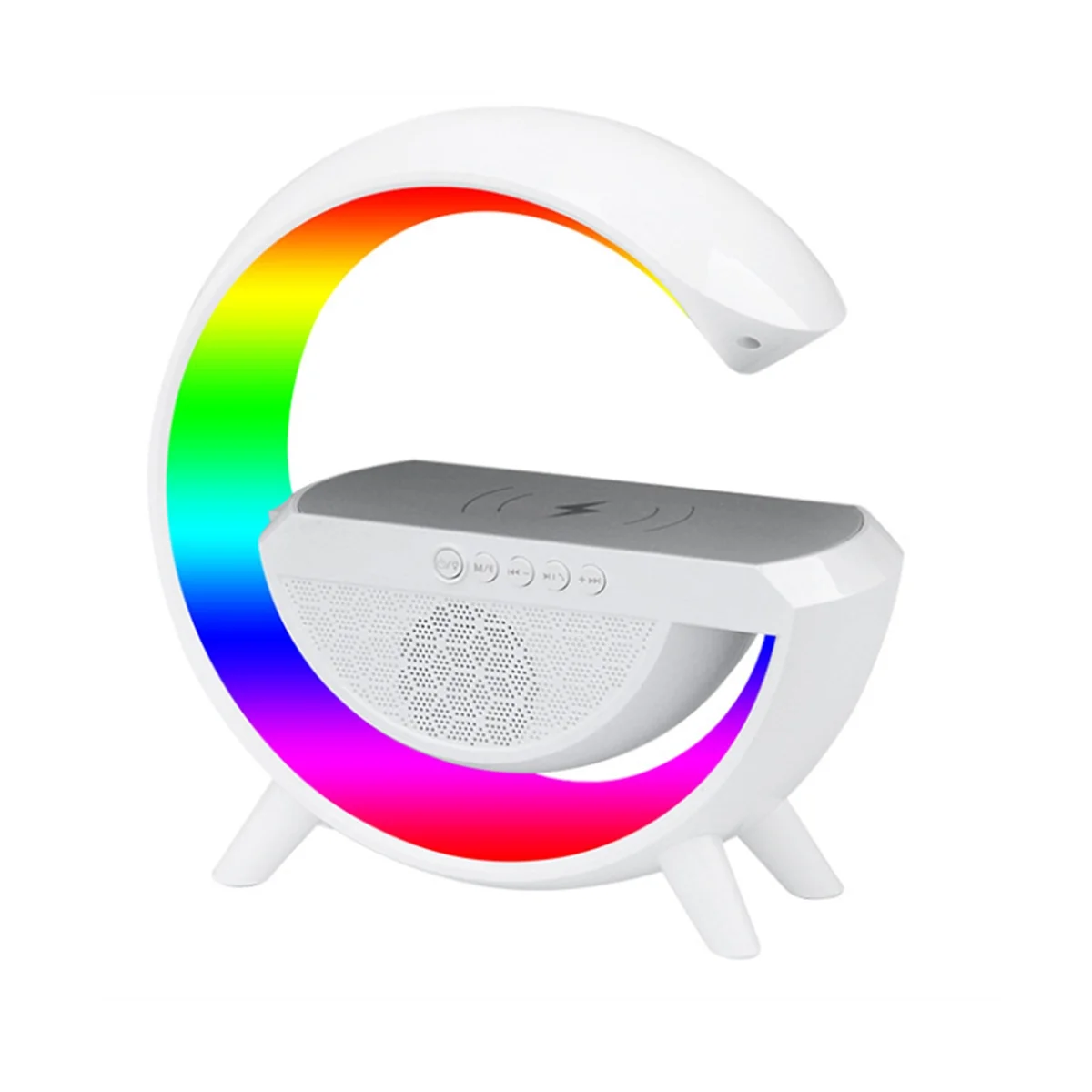 

Fast Wireless Charger TF U Disk Bluetooth Speaker RGB Night Light Atmosphere Lamp Charging Station for 14 13 12