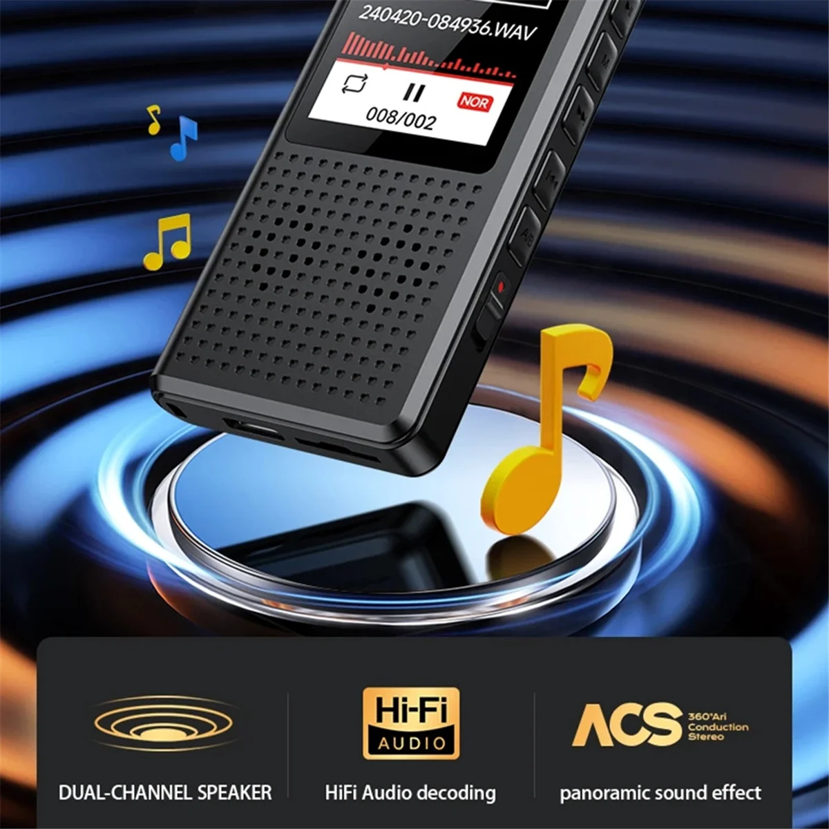 

Denoise Mini High Quality PCM Audio Dictaphone 1536Kbps External Microphone Digital Voice-Activatcd USB Recorder 64G