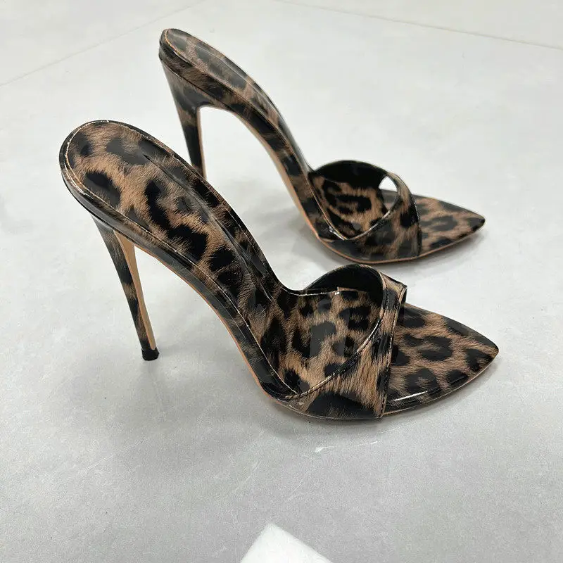 

2026 New Pointed Thin Heel 12cm High Heels Sandals Women Wear Sexy Slippers