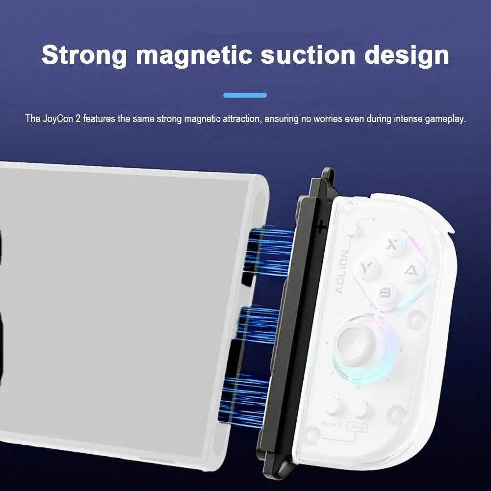 Fo AOLION Adaptador de mango Joycon magnético recargable para SWITCH Switch2 - Uso host compatible con Joycon M3T8