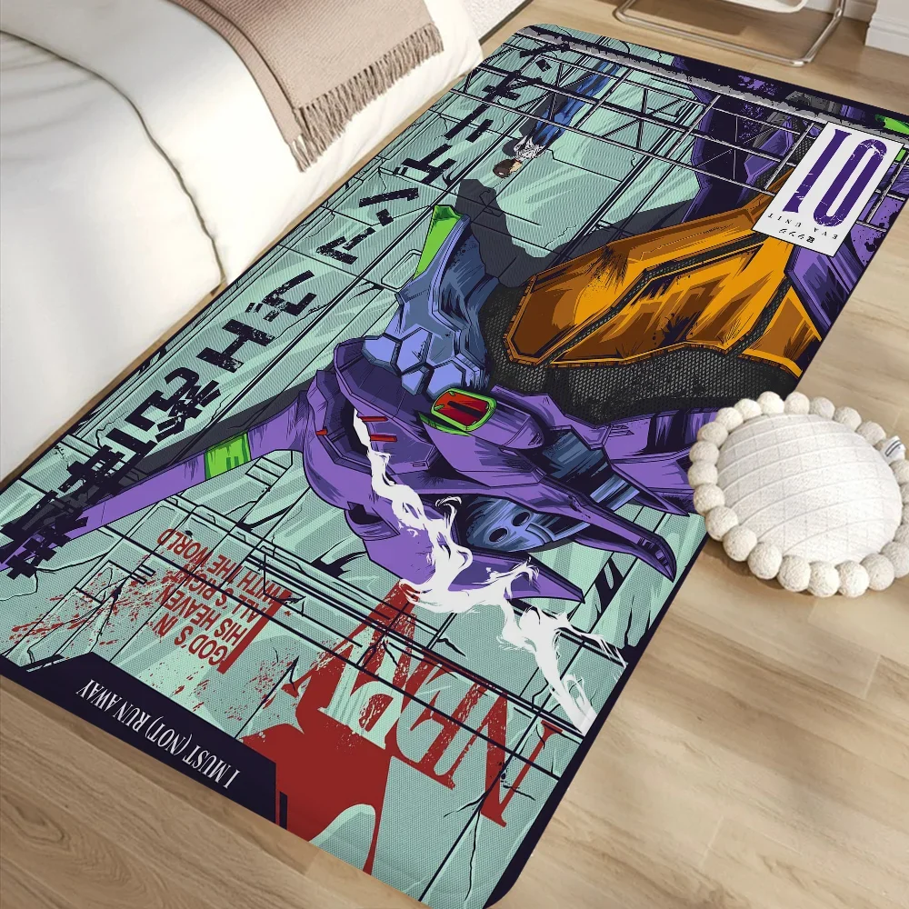

N-Neon G-Genesis E-Evangelion Anime Room Mats Anti-slip Absorb Water Long Strip Cushion Bedroon Mat Household Carpets