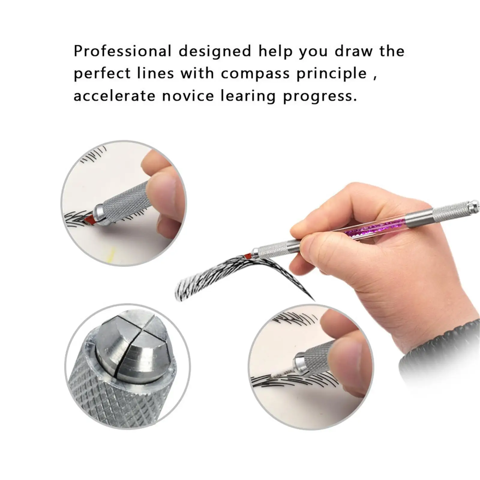 

Permanent Tattoo Practice Kit Silicone Practice Ring Pen Needle Pigment Eyebrow Tools Makeup Brushes for Brow Training Use