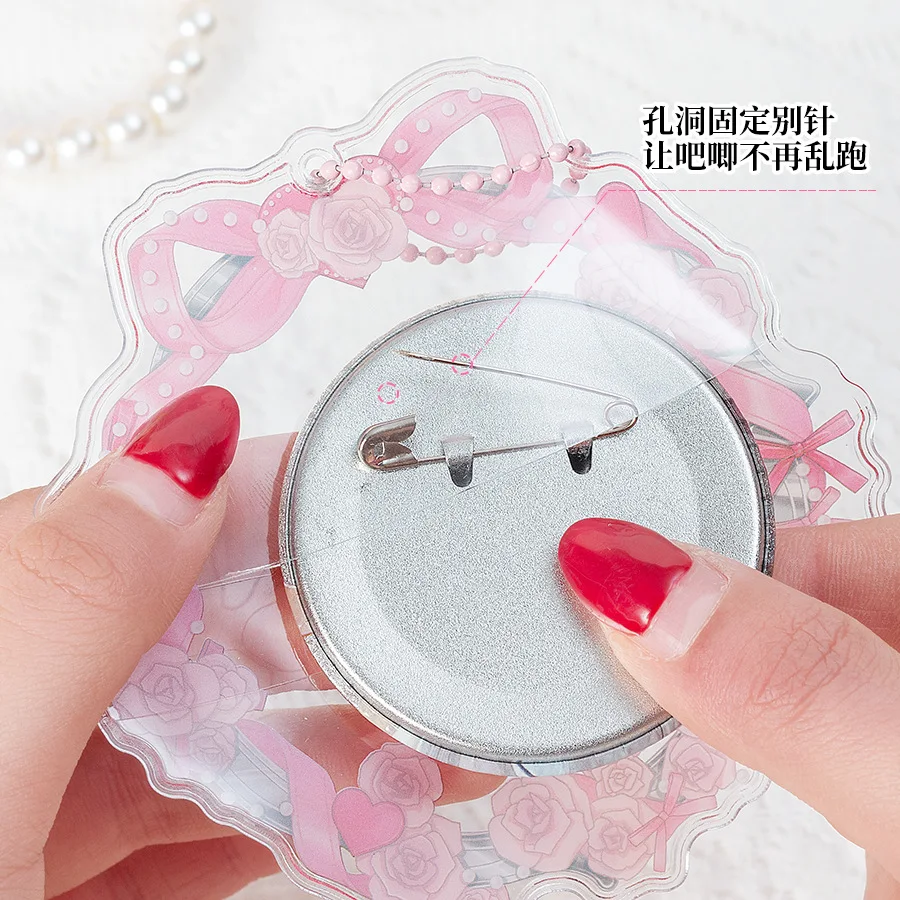 Badge Cover Anime Button Pin Protector Cute Acrylic Brooch Display Case Keychain Pendant Bag Accessories for 58~75mm