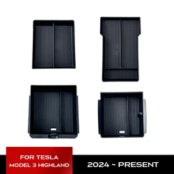 Per Tesla Model 3 + Highland 2024 Center Console custodia per occhiali custodia per braccioli scatola portaoggetti accessori floccaggio superiore e inferiore nuovo