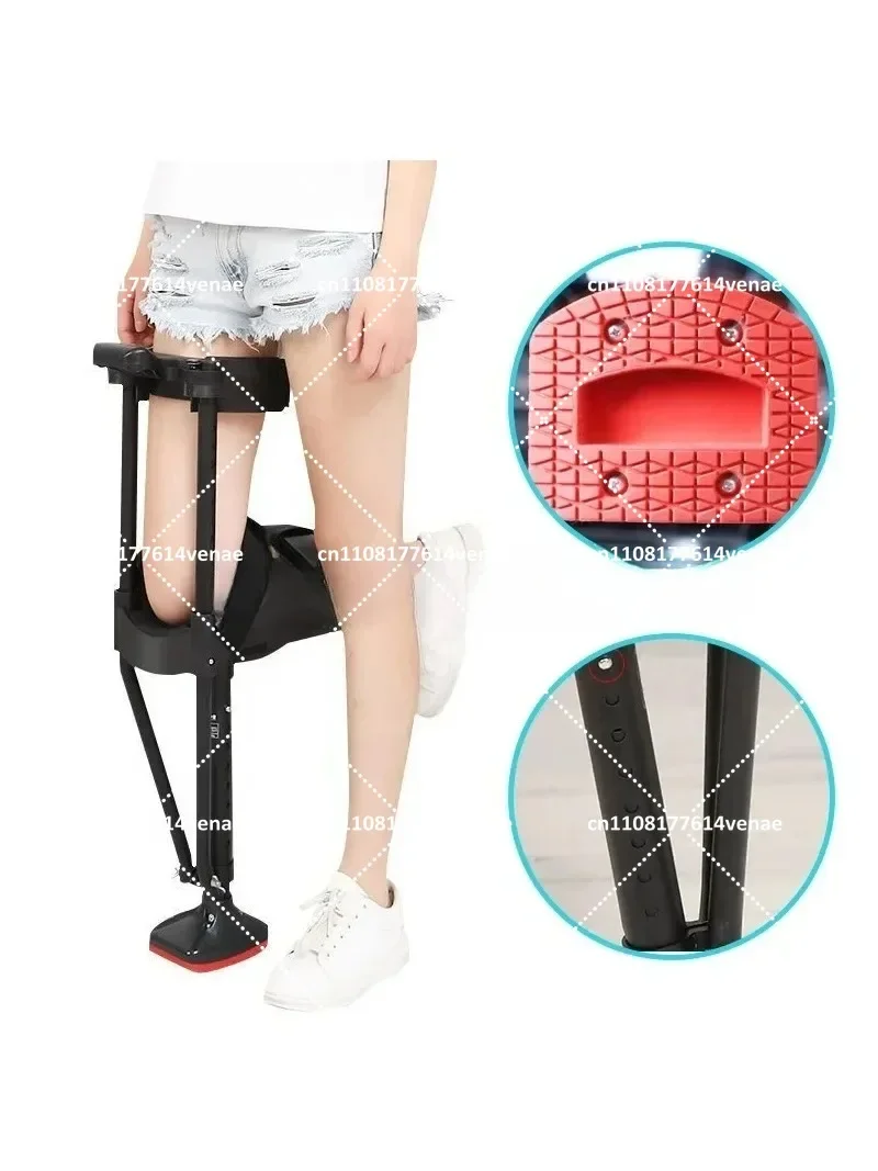 Adjustable Telescopic Walking Crutch for Adults Lightweight Single Leg Cane with Anti-Skid Base Mobility Support